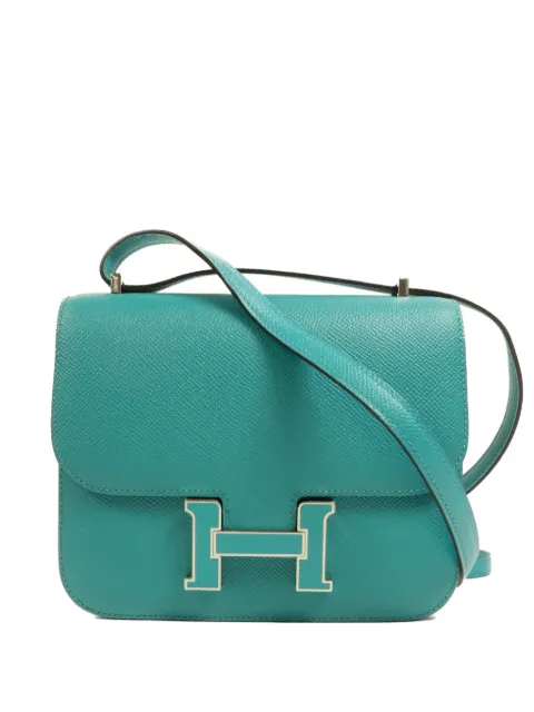 Hermès Pre-Owned mini Constance calfskin shoulder bag Blue A7F6W