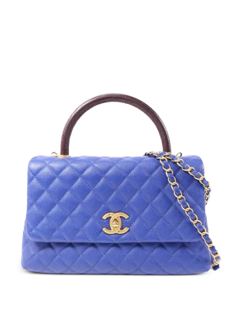 CHANEL Pre-Owned Coco Handle quilted tote bag Blue COCOHANDLE