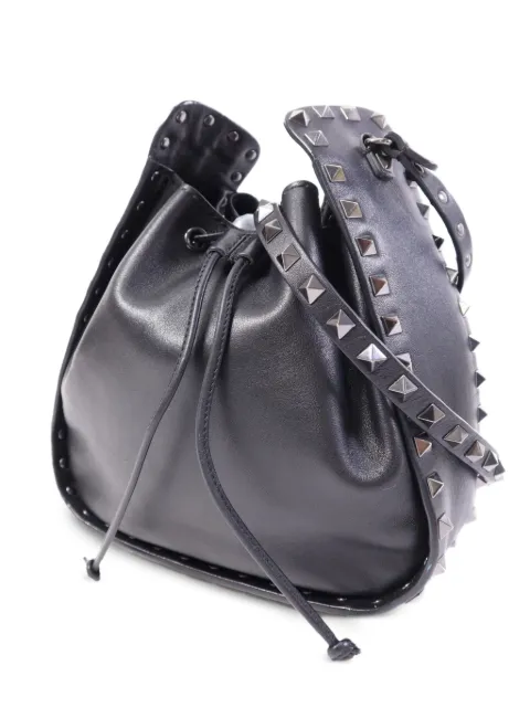 Valentino Garavani Pre-Owned Rockstud leather bucket bag Black BUCKET