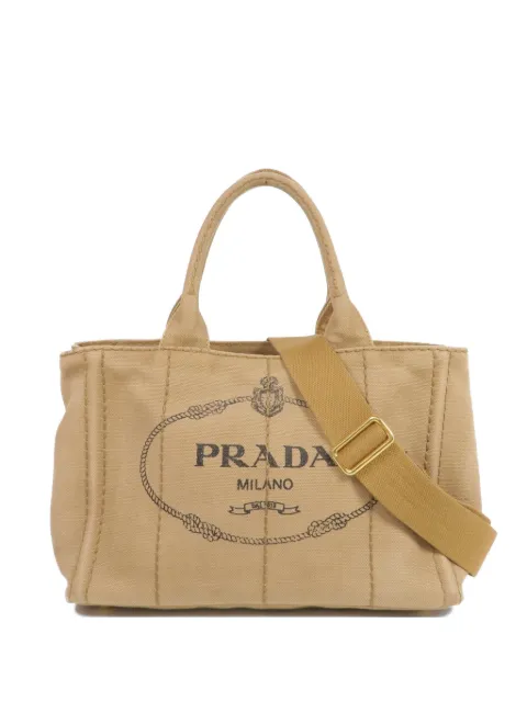 Prada Pre-Owned Canapa logo-print shoulder bag Neutrals BN2642