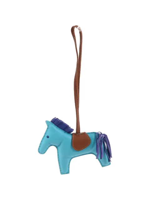 Hermès Pre-Owned MM Rodeo leather bag charm Blue RODEOMM