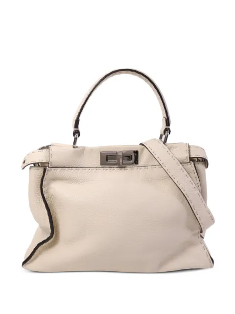 Fendi Pre-Owned medium Peekaboo leather shoulder bag Neutrals 8BN290