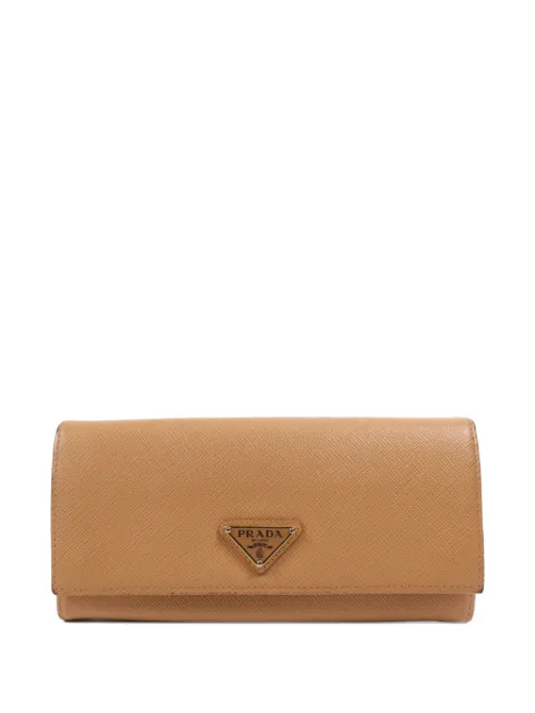 Prada Pre-Owned Saffiano-leather long wallet Neutrals LONGWALLET
