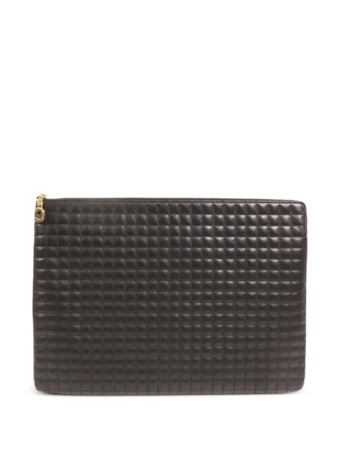 Celine Pre-Owned C-Charm quilted calfskin clutch bag Black CCHARMCLUTCHBAG