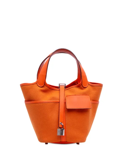 Hermès Pre-Owned 2023 Toile Goeland and Swift Cargo Picotin Lock 18 handbag Orange 1FD6Y5WL5ZC6K02C