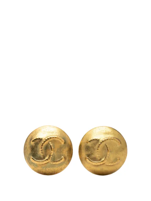 CHANEL Pre-Owned 1995 CC Gold Plated Round Clip On Earrings costume earrings Gold H8JYUIRCLUE5RWG1
