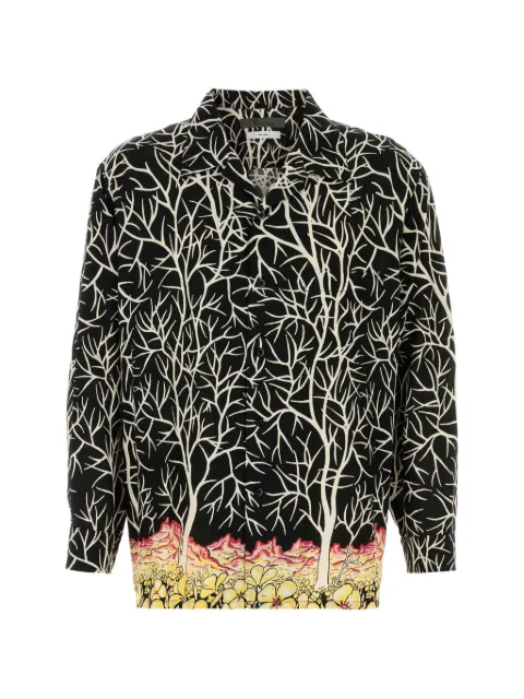 Y's graphic-print long-sleeve shirt Black MKB97207