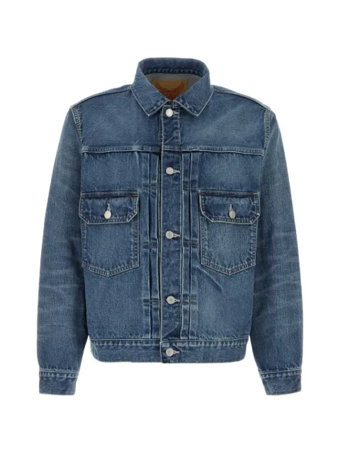 Y's pleated-detail denim jacket Blue MKY96067
