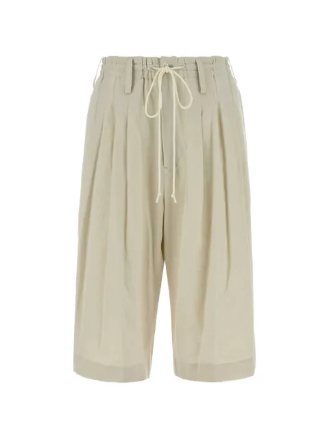 Y's drawstring pleated shorts Neutrals YKP01011