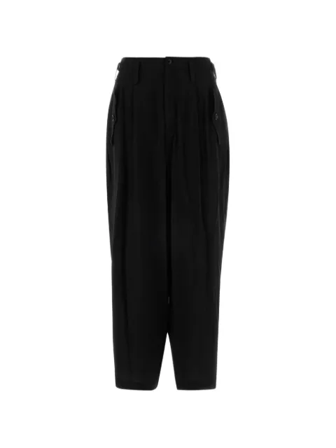 Y's pleated wide-leg trousers Black YKP30203