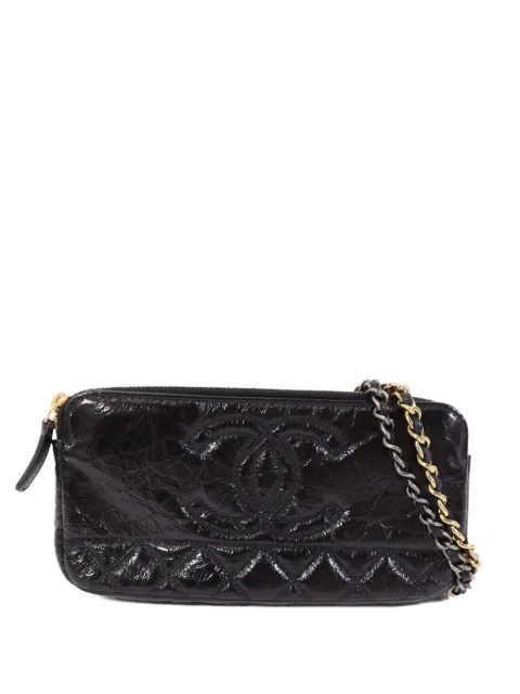 CHANEL Pre-Owned CC Double Zip mini bag Black WALLETONCHAIN