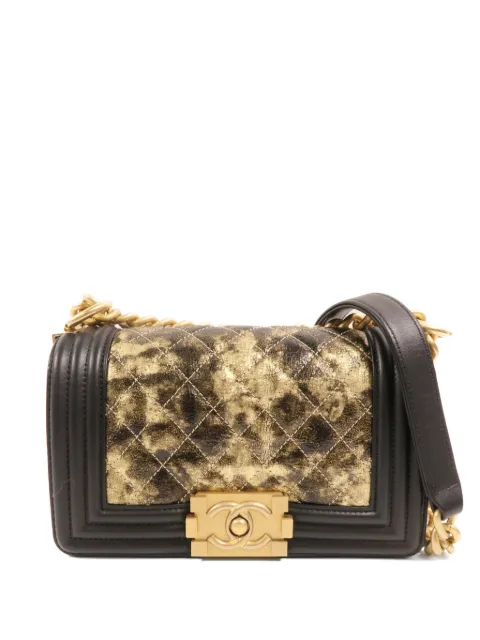 CHANEL Pre-Owned 20 Boy chain-strap calfskin shoulder bag Black BOY20