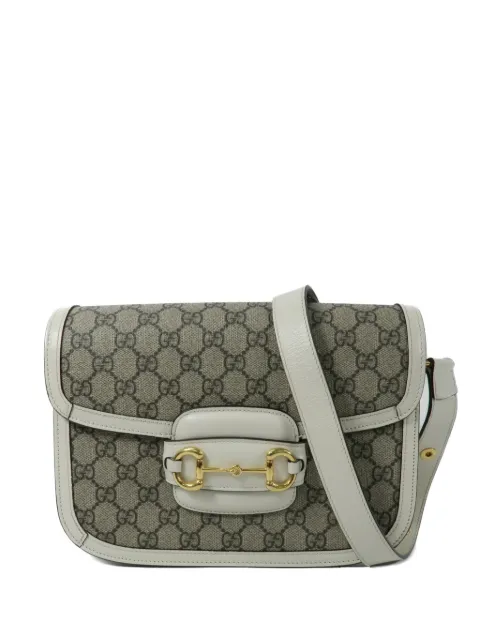 Gucci Pre-Owned Horsebit 1955 GG Supreme shoulder bag Neutrals 602204