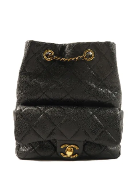 CHANEL Pre-Owned CC turn-lock leather backpack Black BACKPACK