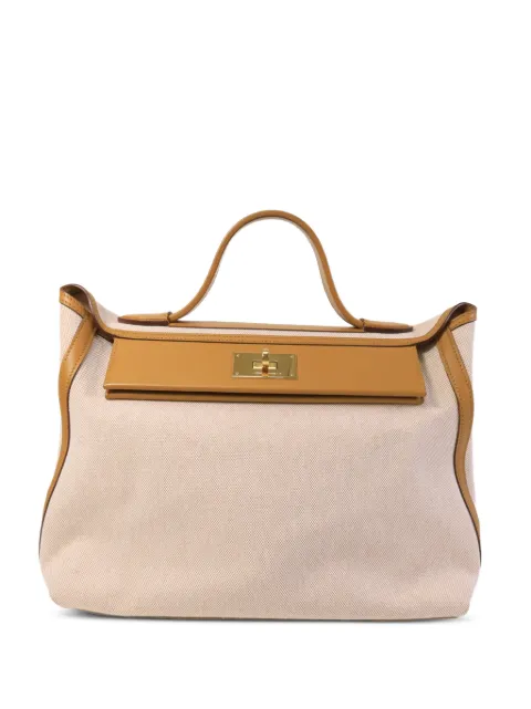Hermès Pre-Owned 2021 24/24 leather-trim tote bag Neutrals Z2S