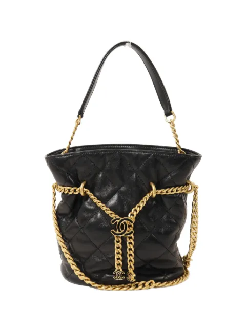CHANEL Pre-Owned CC chain-link bucket bag Black AS3116