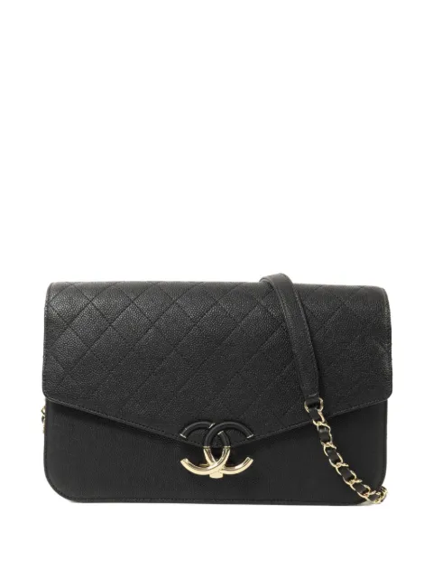 CHANEL Pre-Owned CC turn-lock crossbody bag Black CHAINSHOULDER