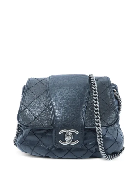 CHANEL Pre-Owned CC turn-lock chain-strap calfskin shoulder bag Black SHOULDERBAG