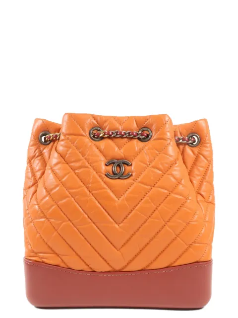 CHANEL Pre-Owned Gabrielle chevron-quilted backpack Orange GABRIELLEBACKPACK