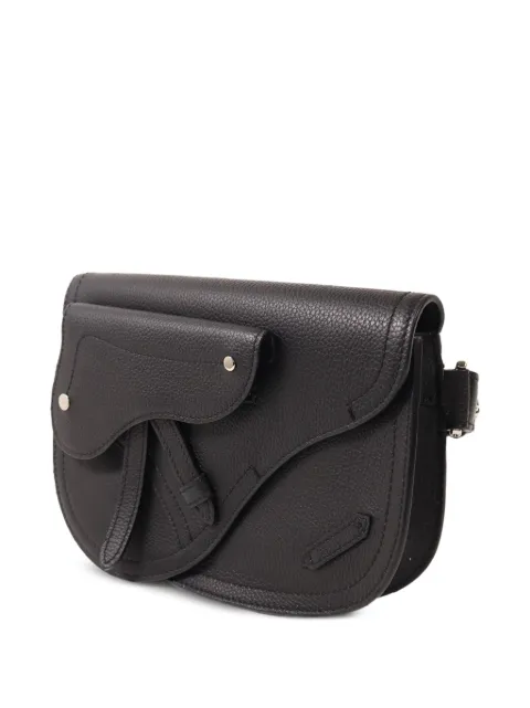 Christian Dior Pre-Owned Saddle leather belt bag Black SADDLEMESSENGERBAG