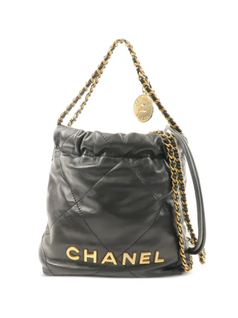CHANEL Pre-Owned 22 quilted shoulder bag Black AS3261