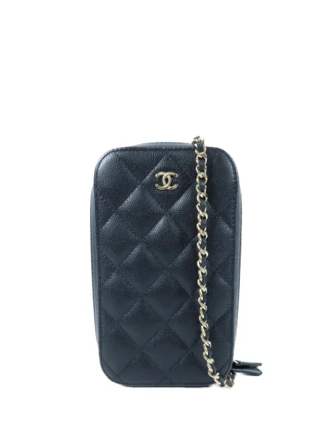 CHANEL Pre-Owned CC quilted crossbody bag Black PHONEBAG
