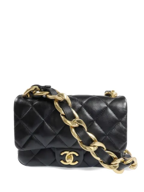 CHANEL Pre-Owned CC turn-lock quilted shoulder bag Black CHAINSHOULDER