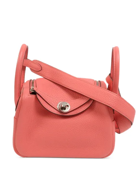 Hermès Pre-Owned mini Lindy two-way calfskin handbag Pink Z8WPHW
