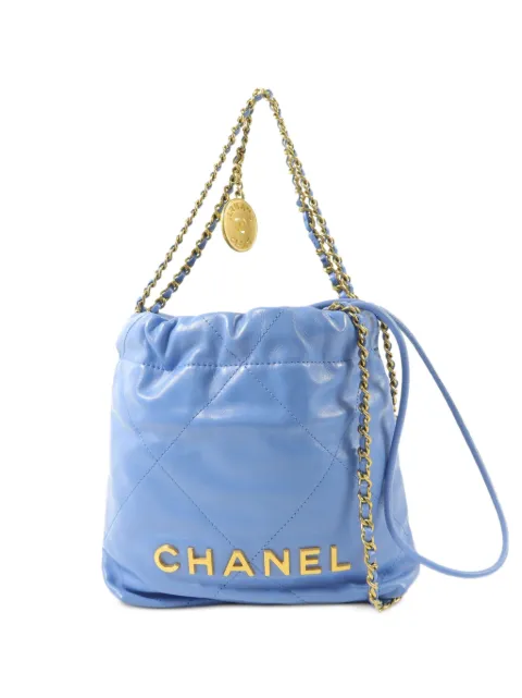 CHANEL Pre-Owned Chanel 22 Mini quilted shoulder bag Blue CHANEL22MINI