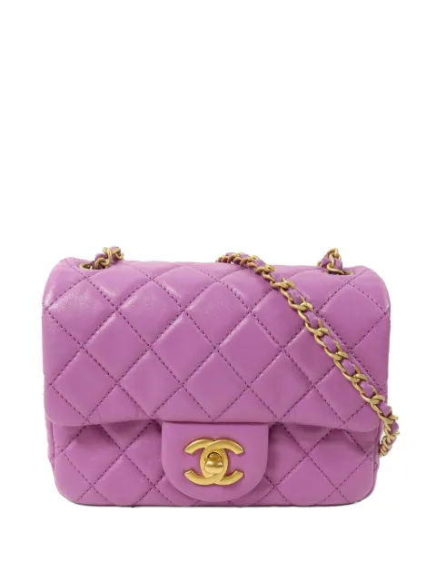 CHANEL Pre-Owned mini Classic 17 shoulder bag Purple AS1786