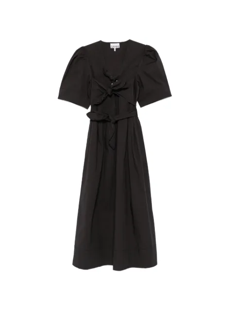 GANNI satin-finish midi dress Black A1030771