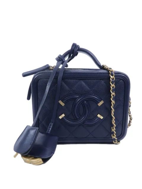 CHANEL Pre-Owned CC Filigree Vanity shoulder bag Blue A93342