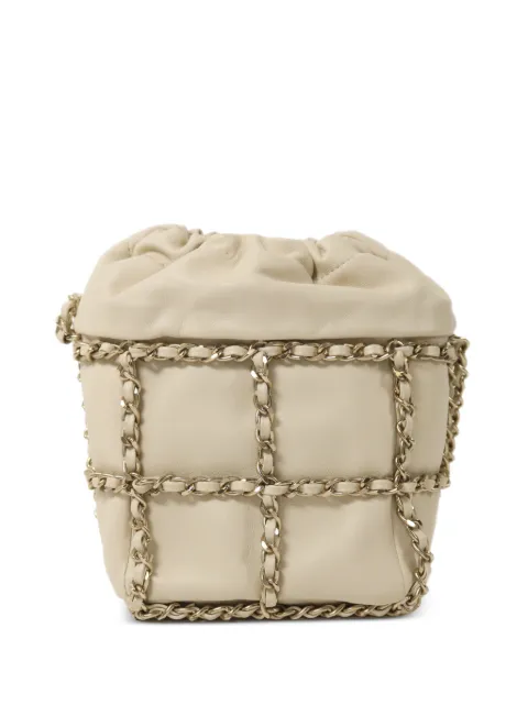 CHANEL Pre-Owned CC cage bucket bag Neutrals CHAINSHOULDER