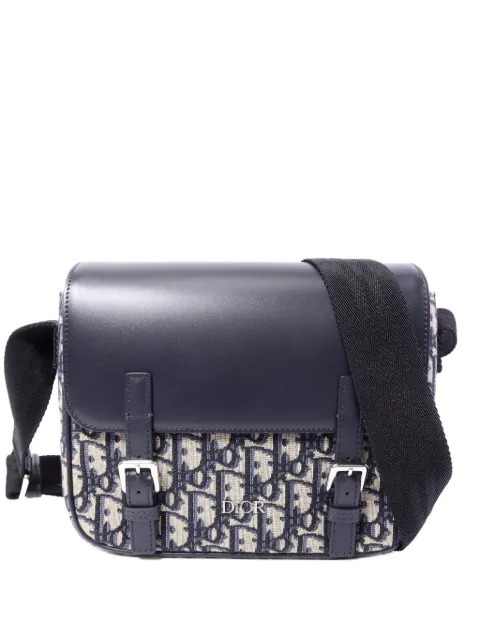 Christian Dior Pre-Owned Oblique logo-plaque messenger bag Blue M9994P7VY