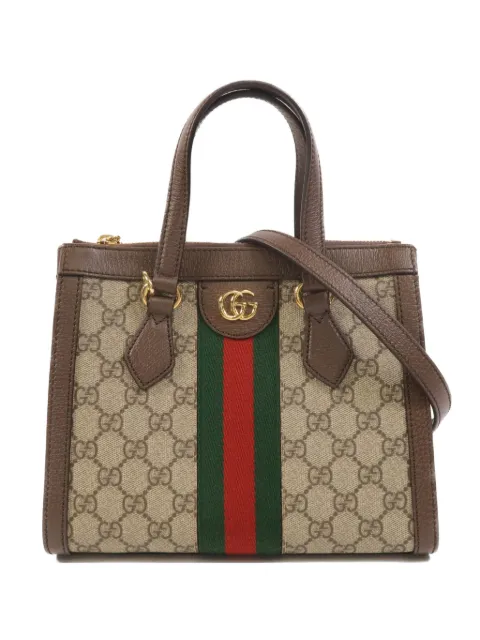 Gucci Pre-Owned Ophidia Web-stripe tote bag Neutrals 547551