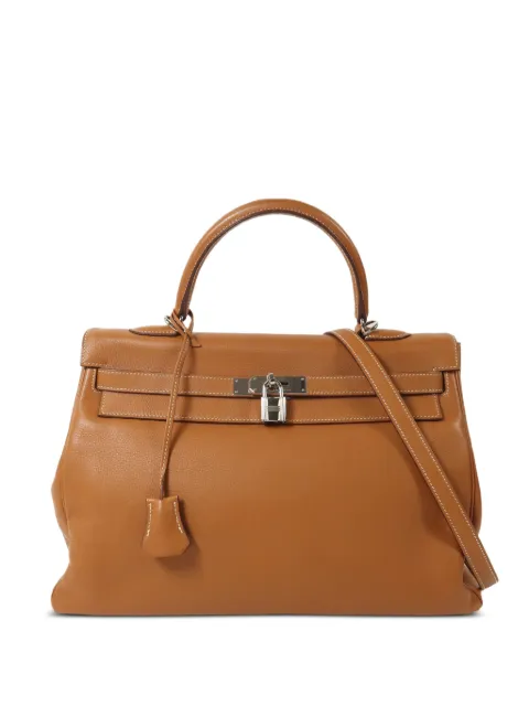 Hermès Pre-Owned Evercolor Kelly 35 shoulder bag Brown J37PHW