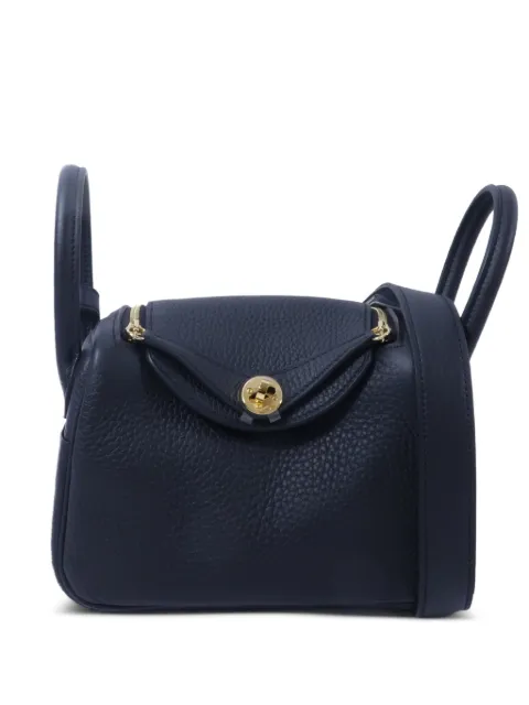 Hermès Pre-Owned mini Lindy leather shoulder bag Black G89GHW