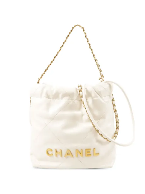 CHANEL Pre-Owned mini C22 quilted shoulder bag White AS3980