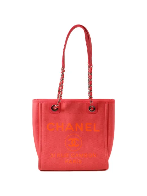 CHANEL Pre-Owned Deauville CC tote bag Pink A66939