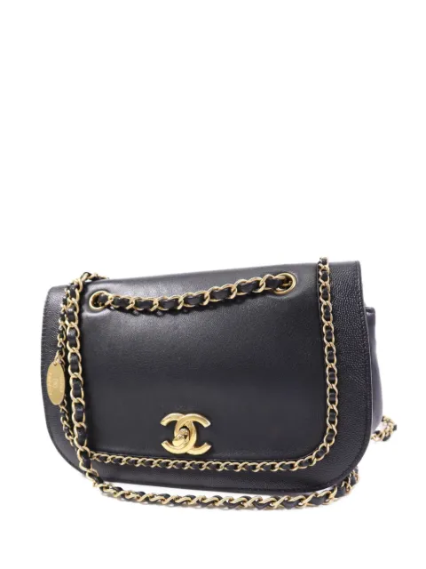 CHANEL Pre-Owned CC turn-lock chain shoulder bag Black CHAINSHOULDER