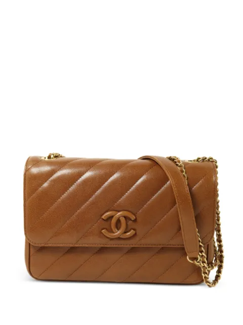CHANEL Pre-Owned CC-logo turn-lock shoulder bag Brown CHAINSHOULDER