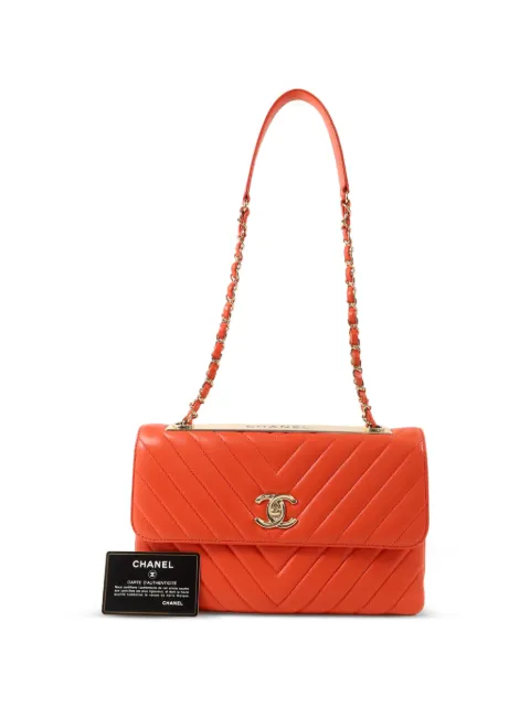 CHANEL Pre-Owned CC Chevron cross body bag Orange TRENDYCCCHEVRONWALLETONCHAIN
