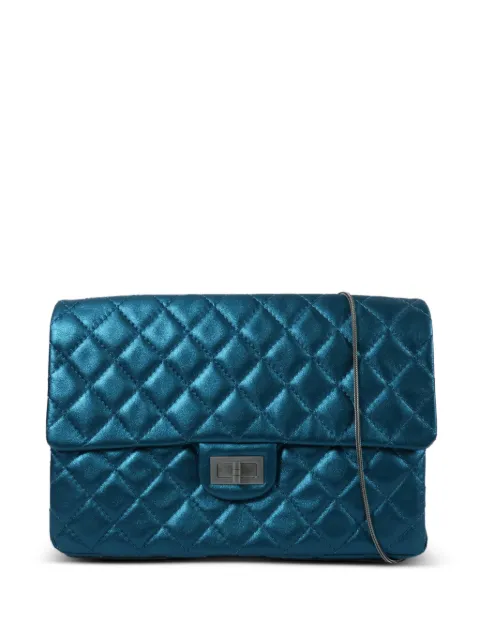 CHANEL Pre-Owned medium 2.55 Reissue diamond-quilted lambskin shoulder bag Blue 255REISSUEMEDIUM