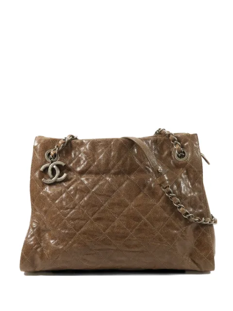 CHANEL Pre-Owned CC chain leather shoulder bag Brown CHAINSHOULDER