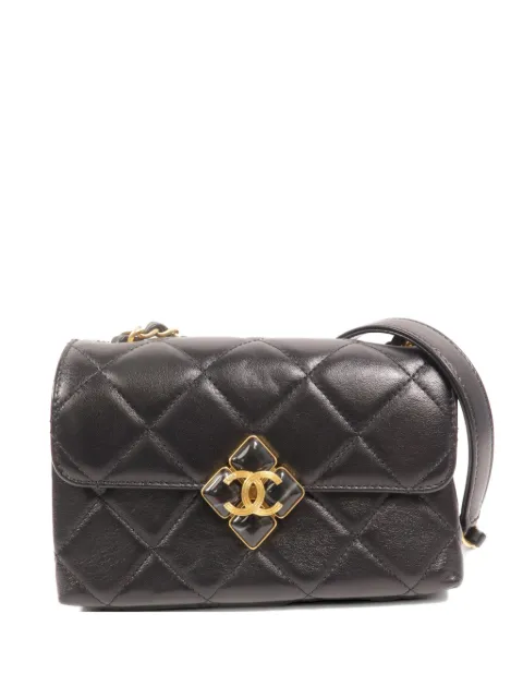 CHANEL Pre-Owned CC diamond-quilted shoulder bag Black CHAINSHOULDER
