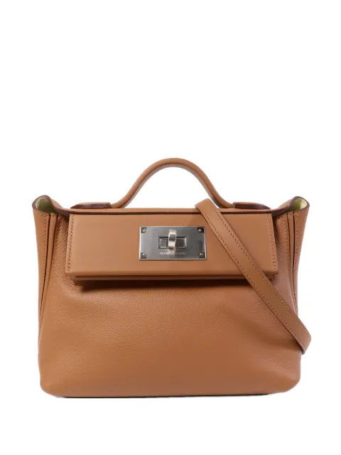 Hermès Pre-Owned mini 24/24 leather tote bag Brown K379YGHW