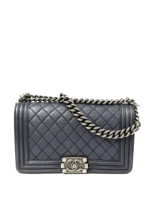 CHANEL Pre-Owned Boy 25 CC chain crossbody bag Blue A67086