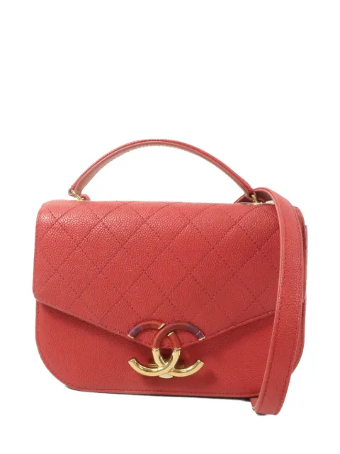 CHANEL Pre-Owned Coco Cube leather shoulder bag Red A93660