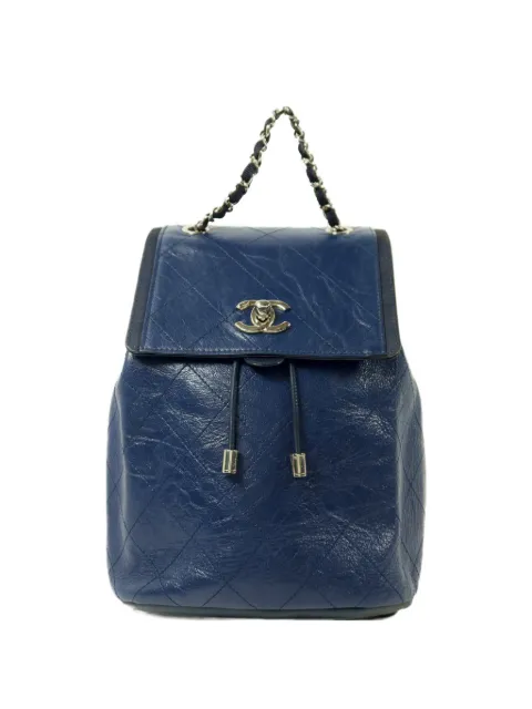 CHANEL Pre-Owned CC turn-lock chain backpack Blue BACKPACK