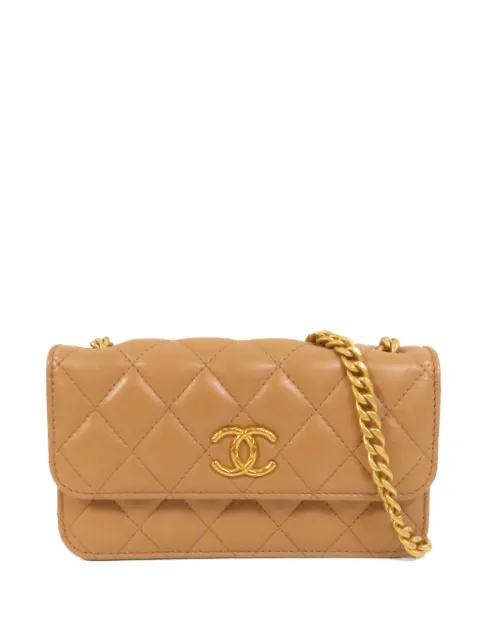 CHANEL Pre-Owned quilted CC-logo shoulder bag Brown WALLETONCHAIN